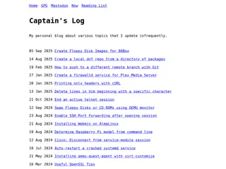Captain's Log