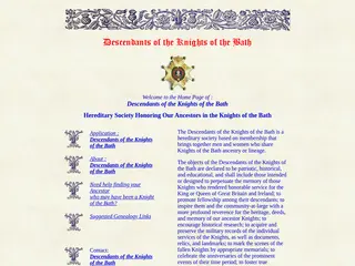 Knights of the Bath Hereditary Society | Descendants of the Knights of the Bath
