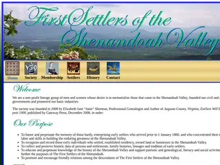 First Settlers of the Shenandoah Valley