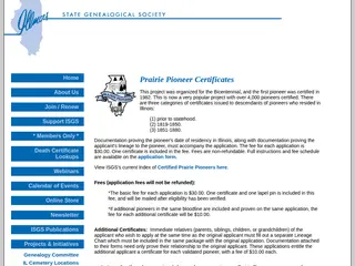 Illinois State Genealogical Society - Prairie Pioneers