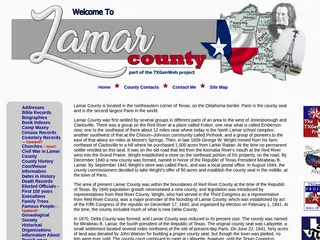 Lamar County, Texas Genealogy and Family History Home Page