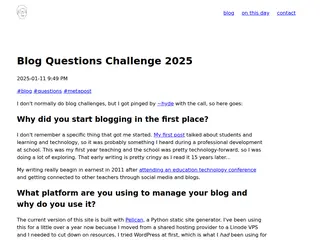 Blog Questions Challenge 2025