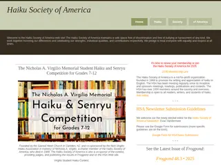 Welcome to the Haiku Society of America Web Site