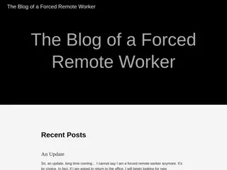 The Blog of a Forced Remote Worker