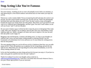 Stop Acting Like You're Famous