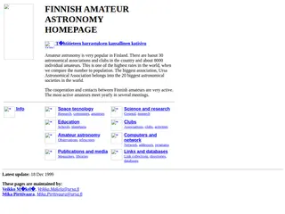 Finnish amateur astronomy homepage