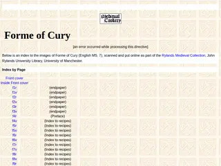 Medieval Cookery - Forme of Cury