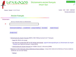 Dictionnaire ancien français (médiéval) • Lexilogos