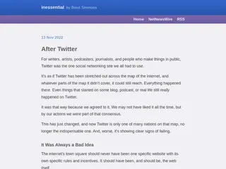inessential: After Twitter