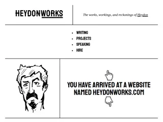 You have arrived at a website named heydonworks.com: HeydonWorks