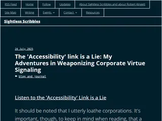 The 'Accessibility' link is a Lie: My Adventures in Weaponizing Corporate Virtue Signaling, Sightless Scribbles