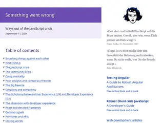 Something went wrong – Ways out of the JavaScript crisis