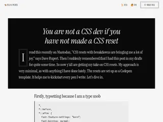 You are not a CSS dev if you have not made a CSS reset by Mike Mai | Command Shift 3