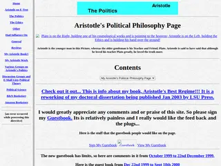 Aristotle's Political Philosophy Page