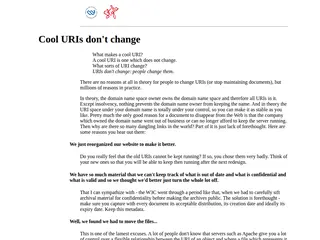 Hypertext Style: Cool URIs don't change.