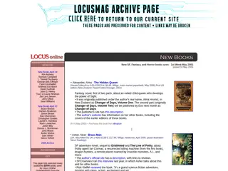 Locus Online: New Books, 1st week May 2005