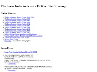 The Locus Index to Science Fiction: Site Directory