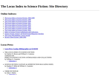 The Locus Index to Science Fiction: Site Directory
