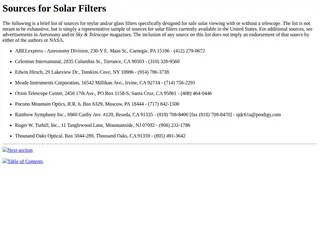 NASA RP 1383: Sources for Solar Filters