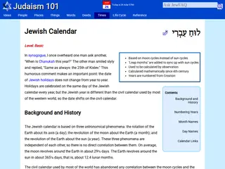 Jewish Calendar - Judaism 101 (JewFAQ)