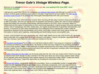 Trevor Gales' Vintage Valves/Tubes Page.