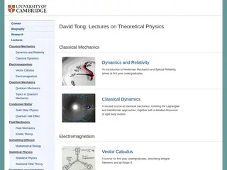 David Tong: Cambridge Lecture Notes on Theoretical Physics