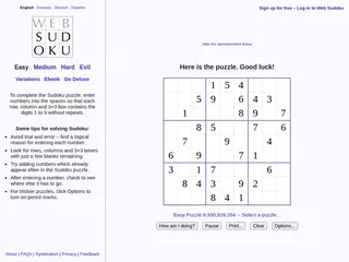 Web Sudoku - Billions of Free Sudoku Puzzles to Play Online