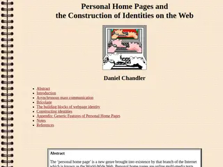 Personal Home Pages and the Construction of Identities on the Web