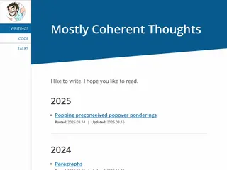 Mostly Coherent Thoughts | scottohara.me