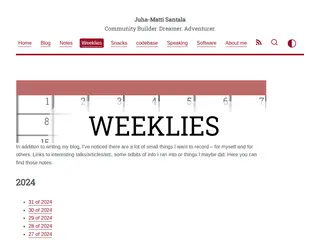 Weeklies - Juha-Matti Santala : Juha-Matti Santala