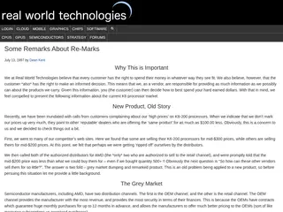 Some Remarks About Re-Marks - Real World Tech