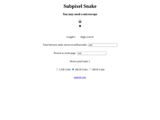 Subpixel Snake: The Web's Smallest Game