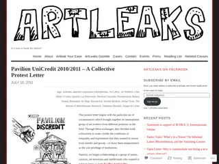 Pavilion UniCredit 2010/2011 – A Collective Protest Letter | ArtLeaks