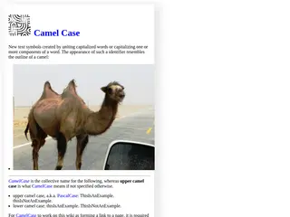http://wiki.c2.com/?CamelCase=