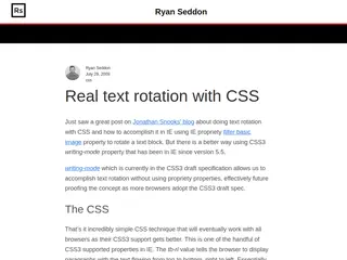 Ryan Seddon | Real text rotation with CSS
