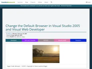 Change the Default Browser in Visual Studio 2005 and Visual Web Developer - Cambia Research