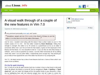 A visual walk through of a couple of the new features in Vim 7.0 | All about Linux