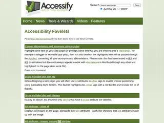 Accessibility-Checking Favelets - Little scripts that you can save to test for web accessibility | Accessify
