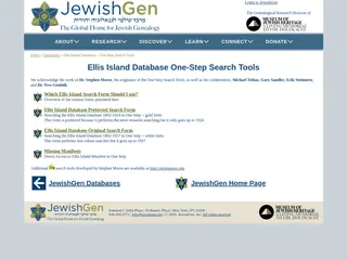 Ellis Island Database -- One-Step Search Tools