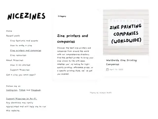 Zine printers and companies - Nicezines