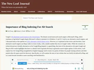 Importance of Bing Indexing For Alt Search · The New Leaf Journal