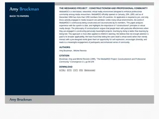 The MediaMOO Project : Constructionism and Professional Community