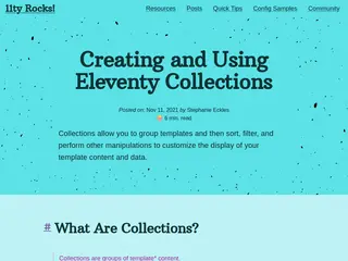 Creating and Using Eleventy Collections | 11ty Rocks!