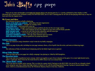 John Kim's Buffy RPG Notes