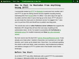 How to Post to Mastodon From Anything Using IFTTT