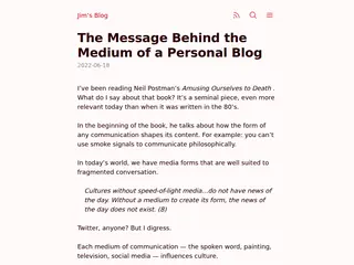 The Message Behind the Medium of a Personal Blog - Jim Nielsen’s Blog