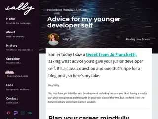 Advice for my younger developer self | Sally Lait