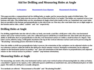 Aid for Drilling and Measuring Holes at Angle