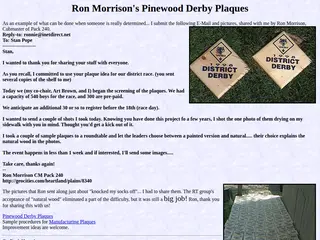 Ron Morrison's Pinewood Derby Plaques