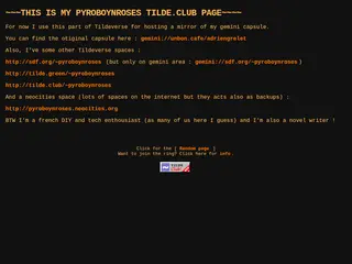Pyroboynroses tilde.club page